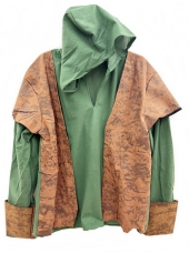 Viking Costume Green Hooded Shirt - Medieval Costumes